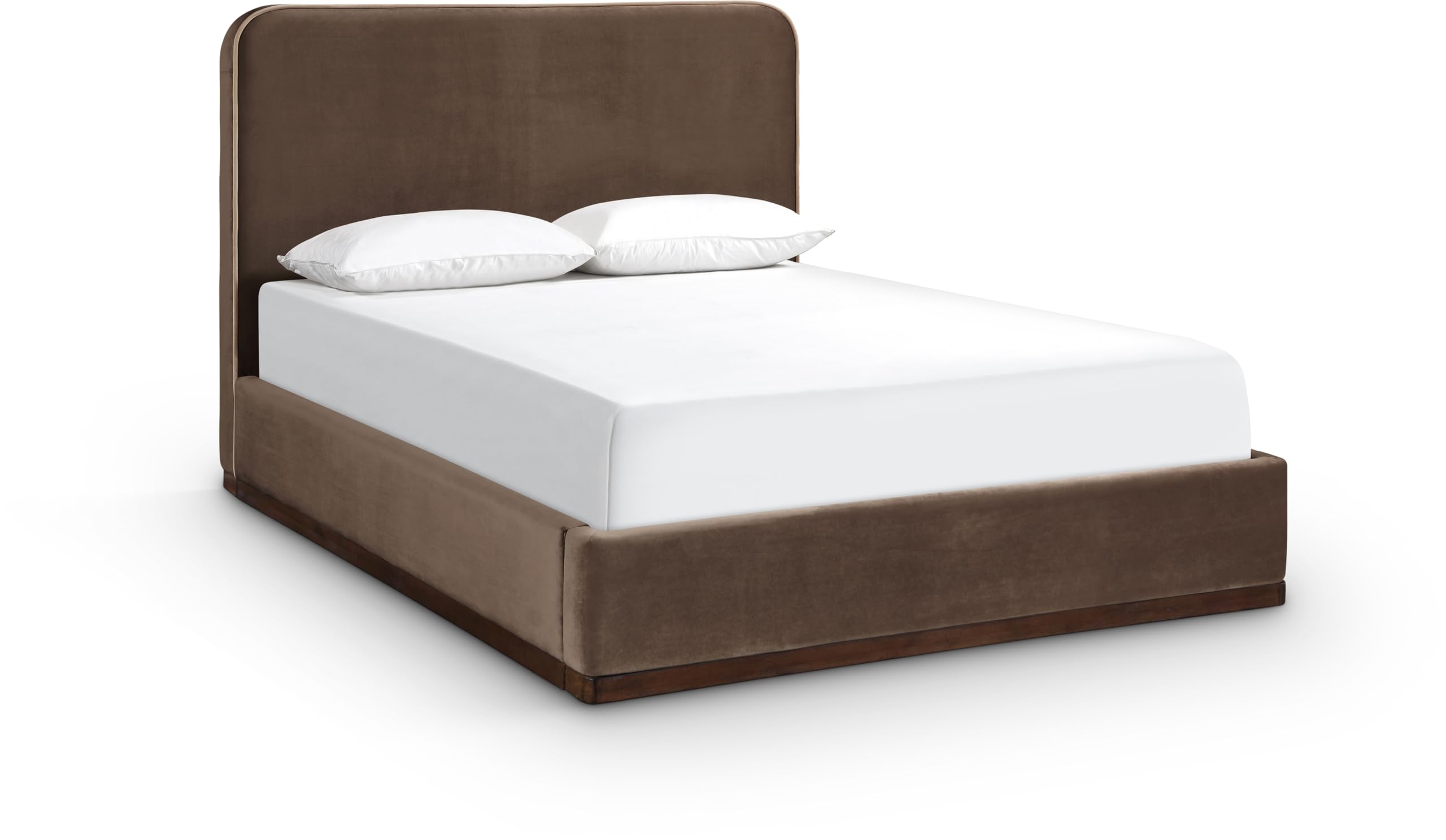 View 1 of ***HEADBOARD ONLY***PARTIAL SET***
Meridian Furniture RavaBrown-Q Rava Collection Modern | Contemporary Queen Bed with Ultra Luxe Brown 460 GSM Velvet, Piping, Solid Wood I Brown, KING