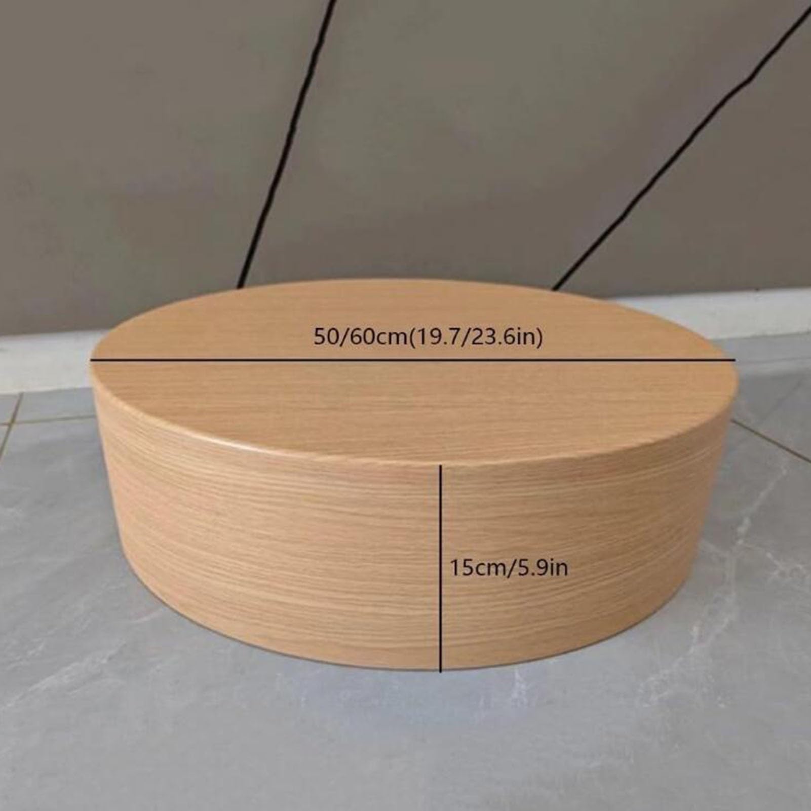 Rundzylinder Ständer, Schaufensterpuppen Anzeige Plattformbasis, Holzsockel Säulen-Schaufenster Organizer for Home Office Dekorationen(50x15cm(19.7x5.9in))