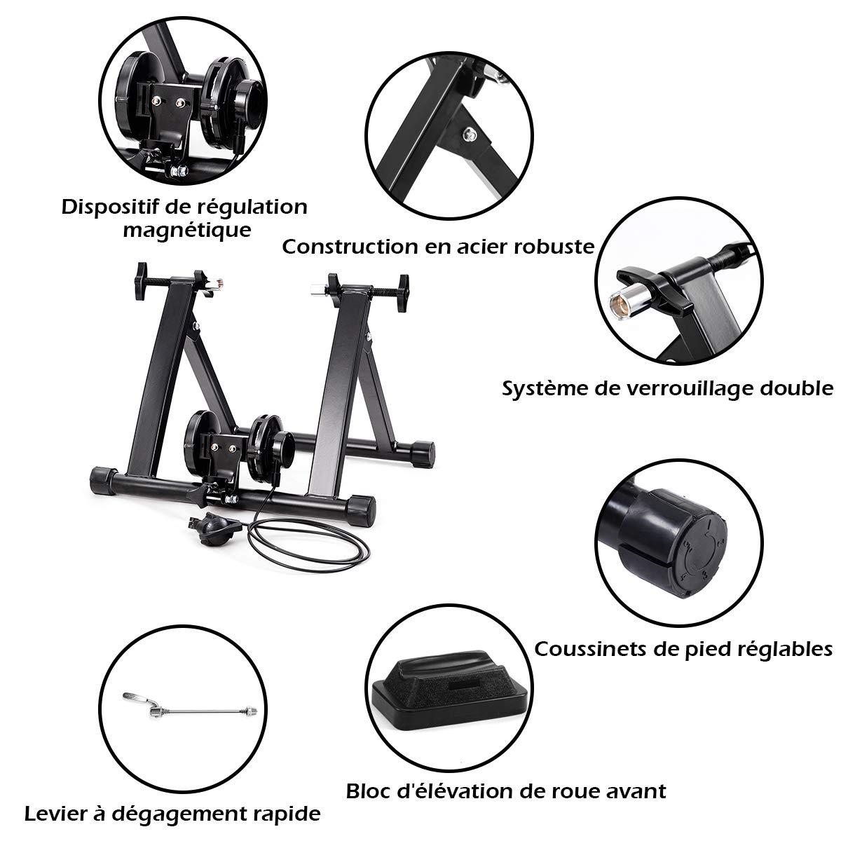 GOPLUS Home Trainer Vélo pour Roue 26-28'' 700 C, Entraîner de Vélo
