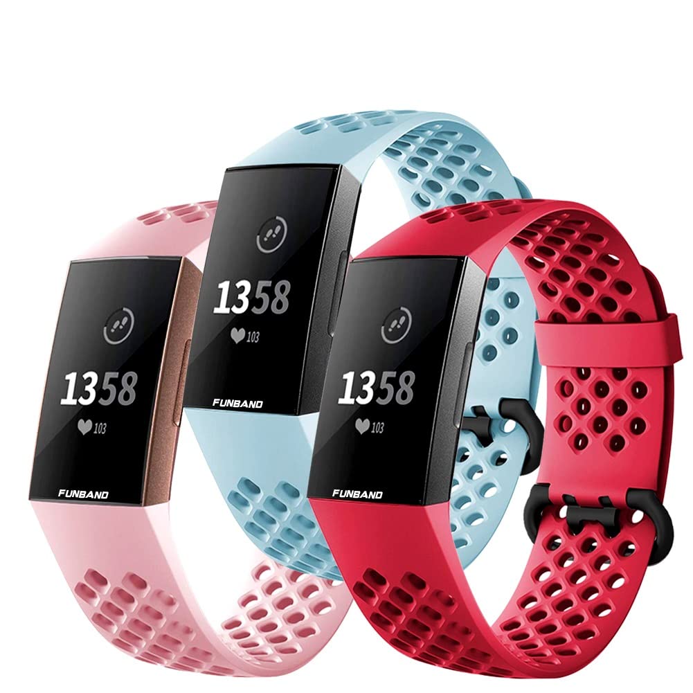 FunBand Fitbit Charge 3/Charge 4 Correa, Edición Especial Soft Silicona Deportes Recambio de Pulseras Ajustable Reemplazo Accesorios para Reloj Fitbit Charge 3/Charge 4 — view 12