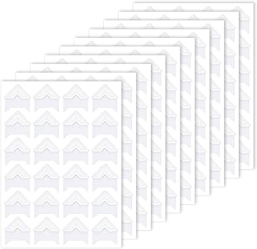 240 Pieces Photo Corners for Scrapbooking, Acid Free Picture Corner Stickers Self-Adhesive Photo Mounting Corners for Album, DIY Scrapbook Stickers, Memory BooksWhite
