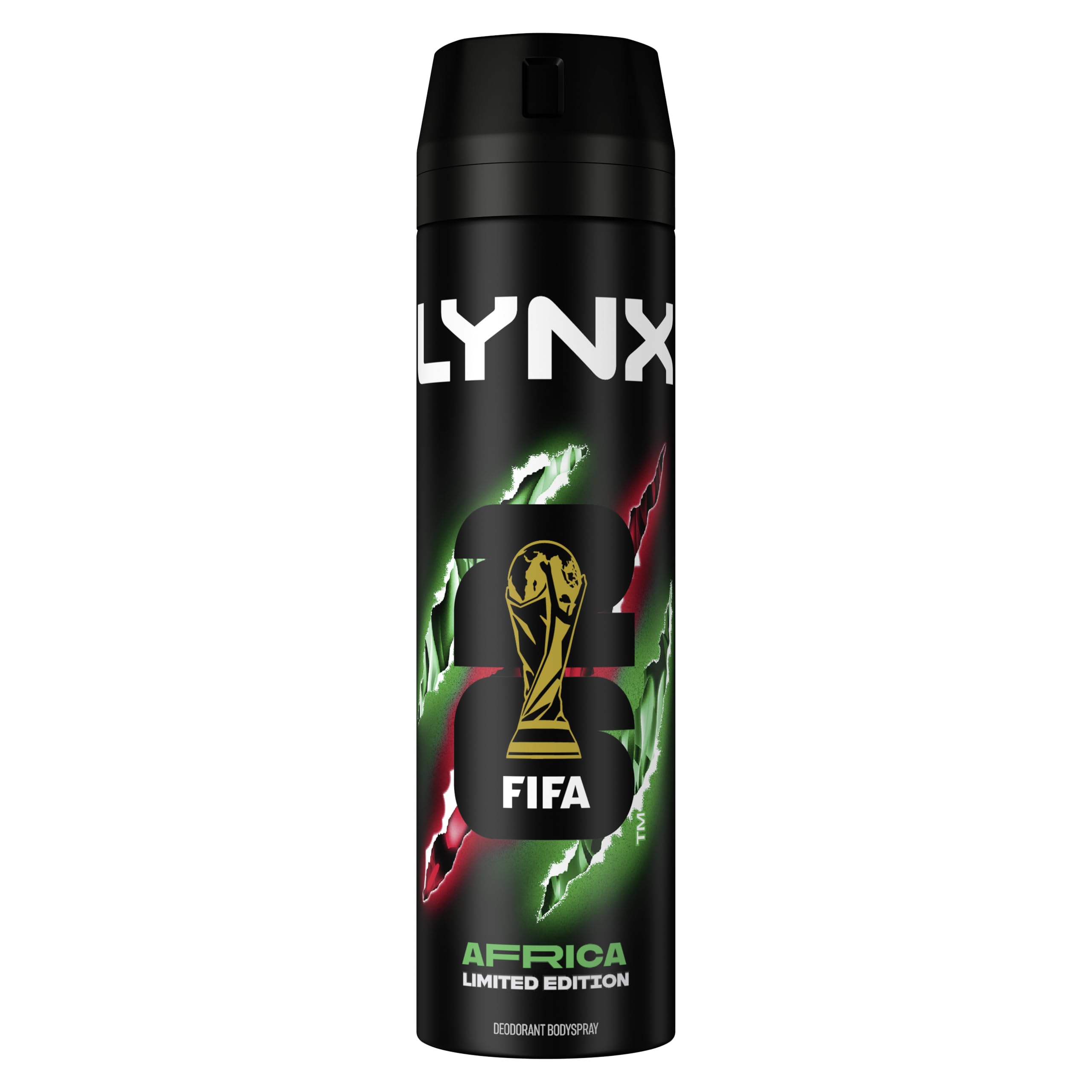 Lynx Limited Edition FIFA Africa Aerosol Body Spray men's deodorant with a mandarin & sandalwood scent for 48 hours of odour-busting freshness 200 ml