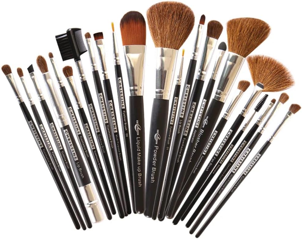 Makeup Brush Set 23, 9 Pcs Professional Makeup Brushes Blending Brush Foundation Blush Brush Contouring Concealers Brush Eye Shadows Make Up Brush kit (Black Silver Handle) (Pack of 23)