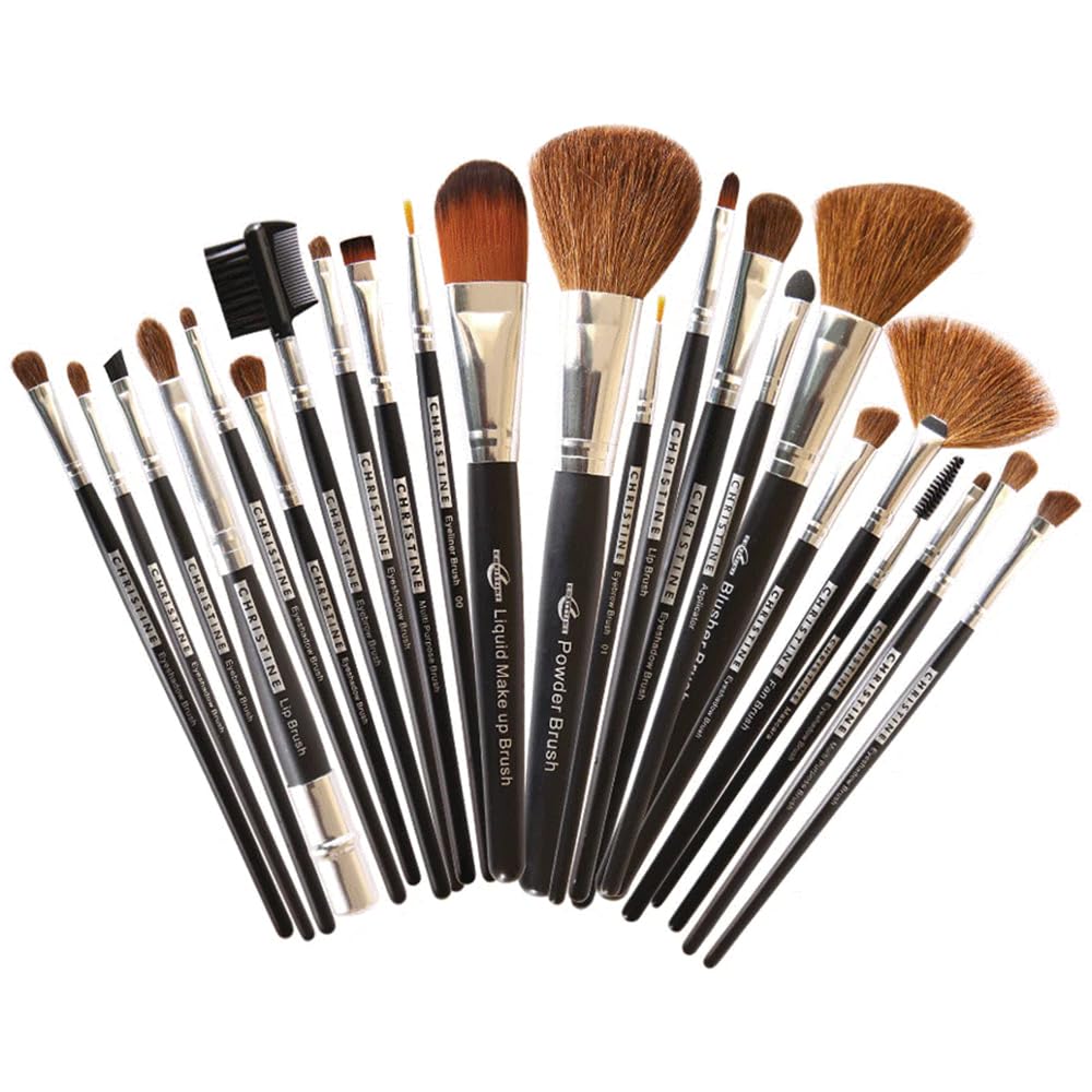 Makeup Brush Set 23, 9 Pcs Professional Makeup Brushes Blending Brush Foundation Blush Brush Contouring Concealers Brush Eye Shadows Make Up Brush kit (Black Silver Handle) (Pack of 23)