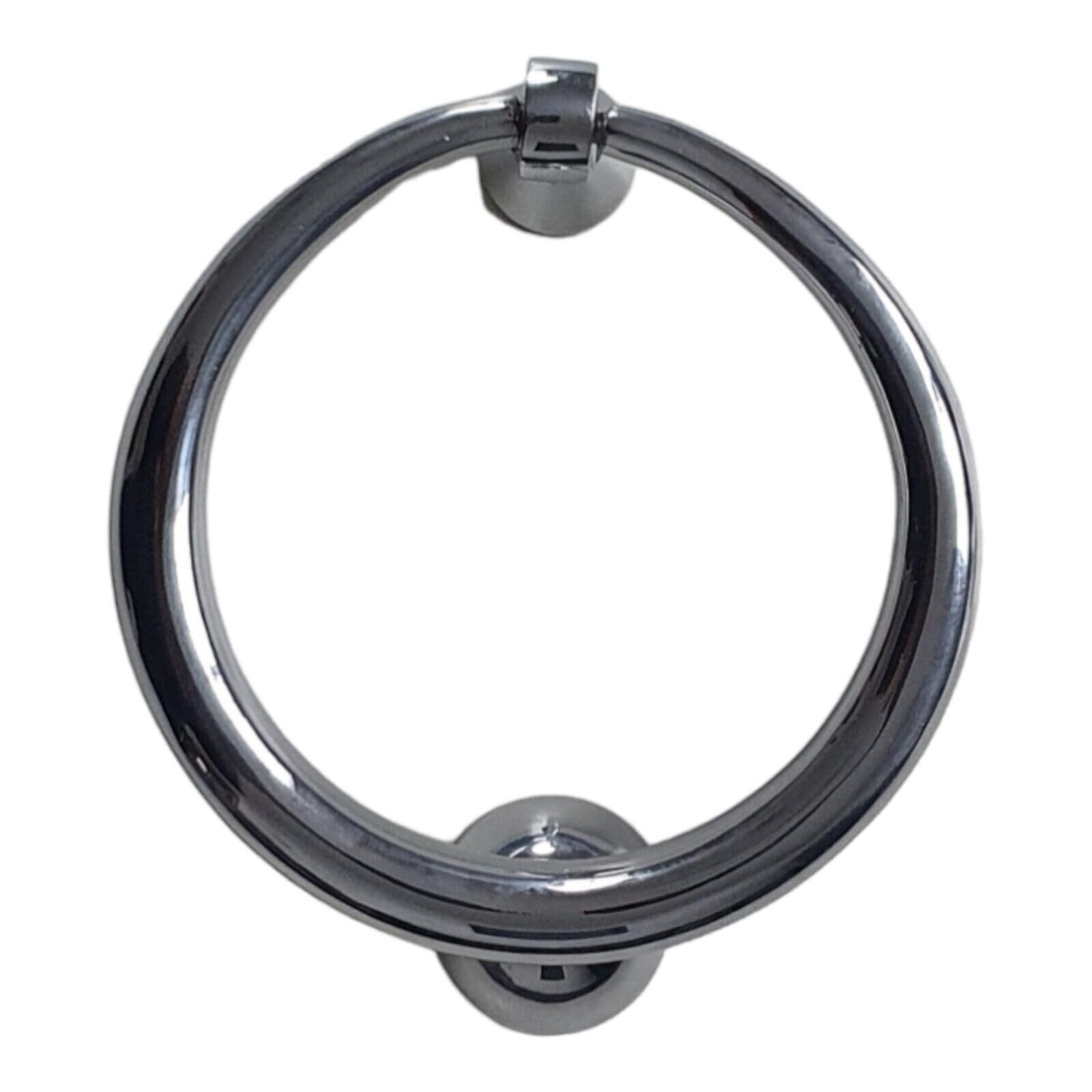Manor Polished Chrome Solid Brass Front Door Knocker, Finish, 124Mm Diameter Premium Quality Heavy Duty