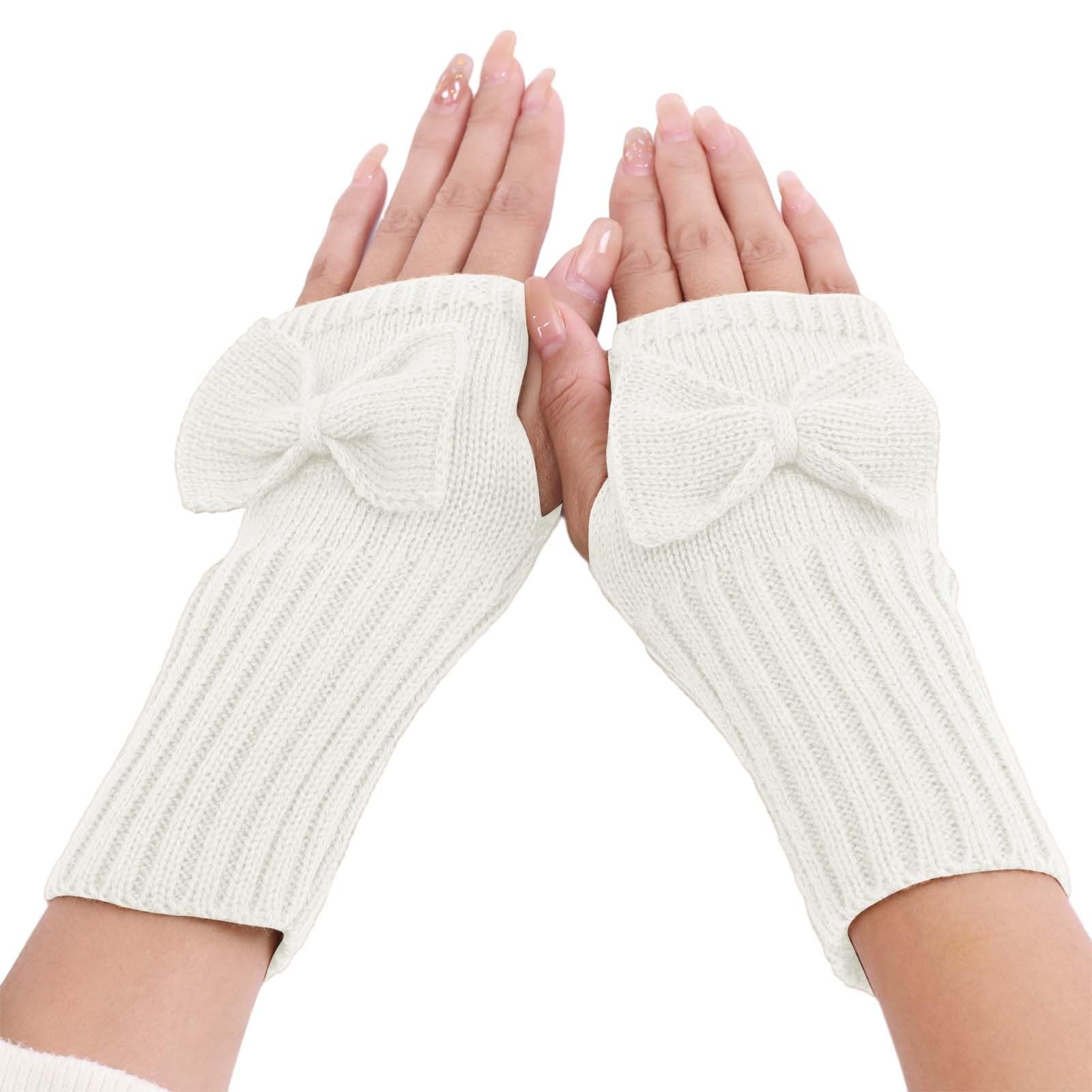 kuschelige handschuhe damen Kurze Schleife süße Handgelenk gestrickte Wolle warme fingerlose Handschuhe Winter Warme Fäustlinge Fausthandschuh Für Pulswärmer Handschuhe Damen (White, One Size) Fashion Gear Fit2: How Do Online Instock Range:1/2”	2 - 30 LPM