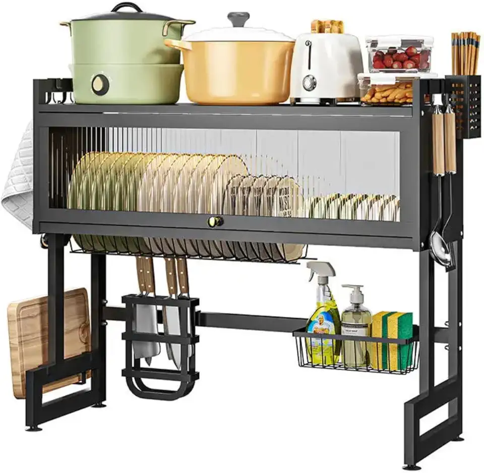 Escorredor De Louça Cozinha Suspensa Modula Autosustentavel Pia Rack Organizador De Pratos Estante LucTec (65 centímetros)