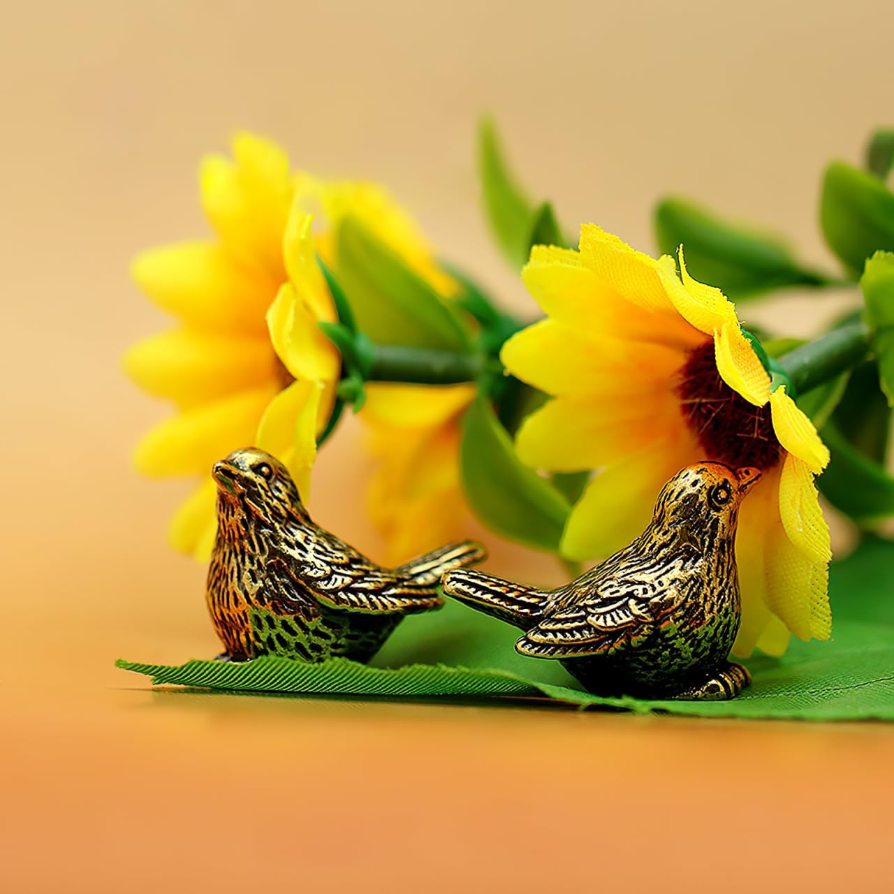 Milisten Retro Sparrow Figurine Small Brass Bird Statue Mini Desktop Ornament for Home Office Living Room Shelf Decoration - Image 5