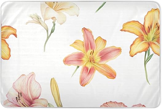 Unique Daylily Extra Large Resuable Bed Underpads Highly Absorbent Pee Pads for Bed Portable Toddler Bedding Products for Baby Boys Girls 52" L x 34" W