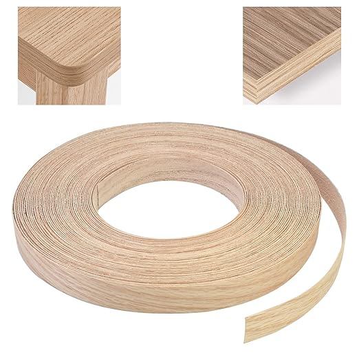 19mm Wood Veneer Strip 20m Oak Veneer Edging Tape Preglued Veneer Roll