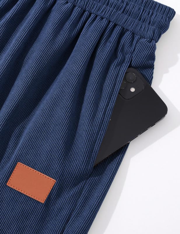 TARAINYA Velluto a Coste Pantaloncini Uomo Cotone Coulisse Estivi Causal Pantaloni Corti Uomo con Tasche