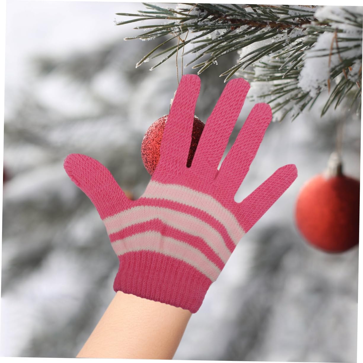 Boys and Girls Winter Gloves 6 Pack Knitted Warm Gloves Waterproof Snow Mittens for Children