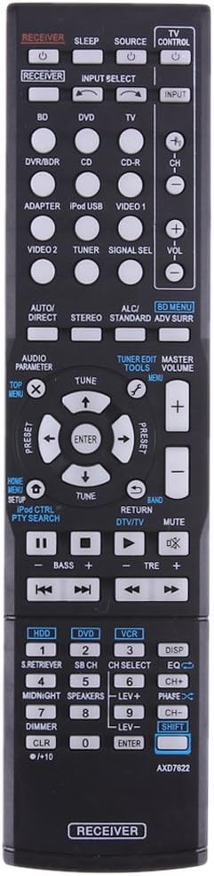Replacement Remote Control for Pioneer VSX-521/AXD7660/VSX-422-K/AXD7662 AV Receiver