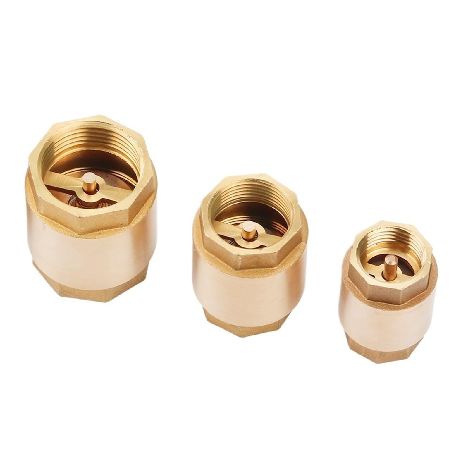 2 pezzi/5 pezzi 1/2 3/4 1 pollici ottone filettatura femmina valvola di ritegno a sollevamento verticale a molla in linea DN15/DN20/DN25 unidirezionale di non ritorno for acqua 1 pezzo (Size : 1/2",