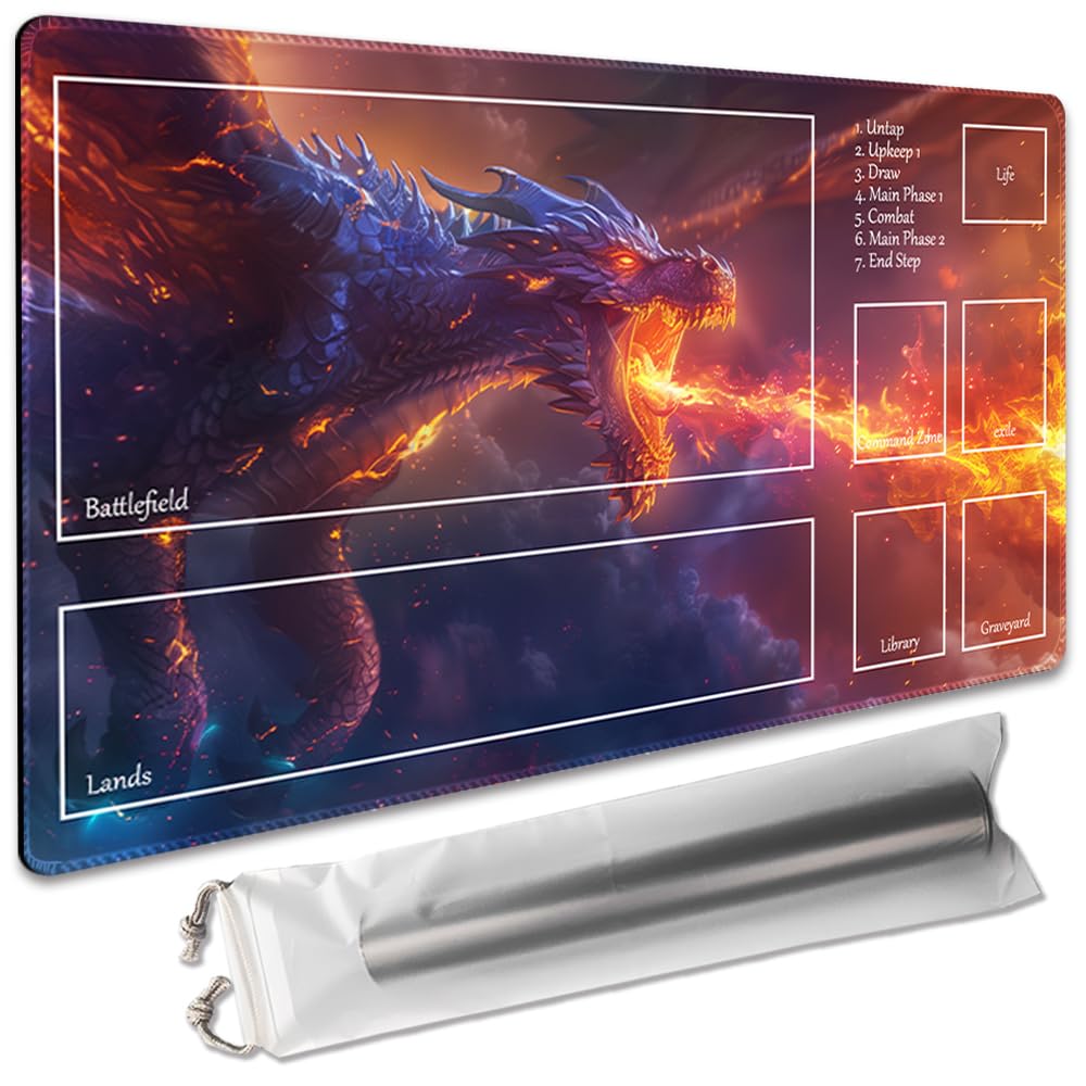 MTG Playmat with Zones Unofficial, Original Design Board Games Play mat 24x14 Inchnon Free Storage Bag - 2511271 (1118102, Zone)