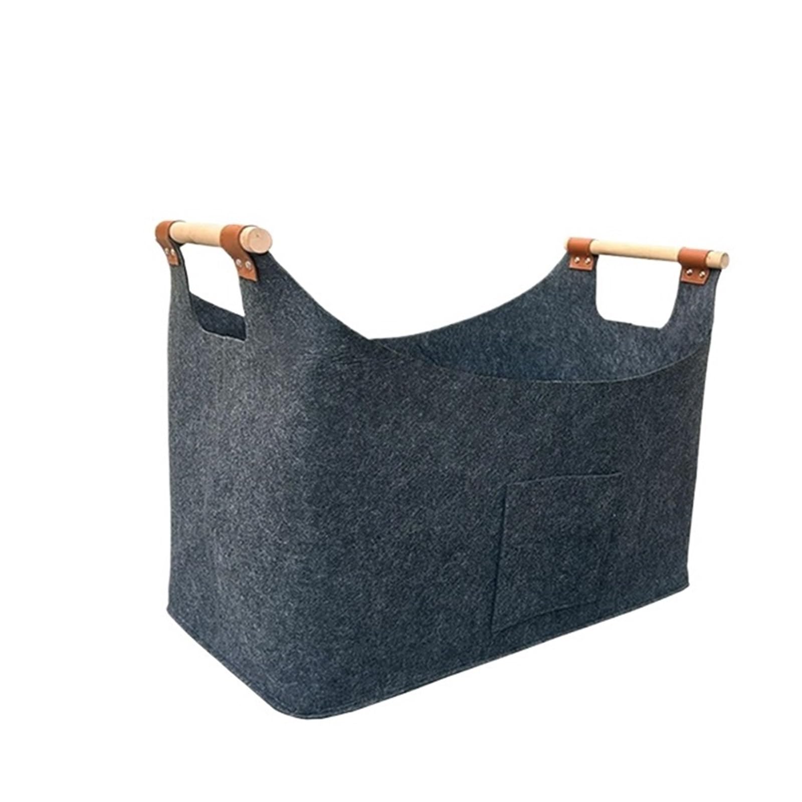 Felt Firewood Carrier Bag With Handles Foldable Basket Portable Tote Fireplace Wood Storage For Wood(50X32X40cm)