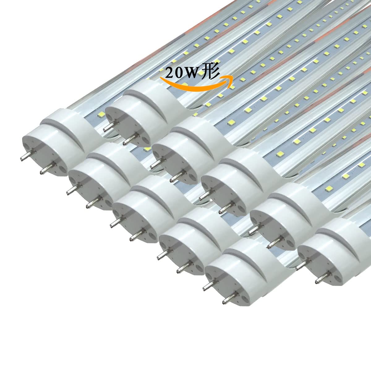 20W 形　直管LED 58センチ照明　管蛍光燈　１０本入り Amazon | led蛍光灯 20w形 直管 58cm 片側給電 T8 580mm 20W型