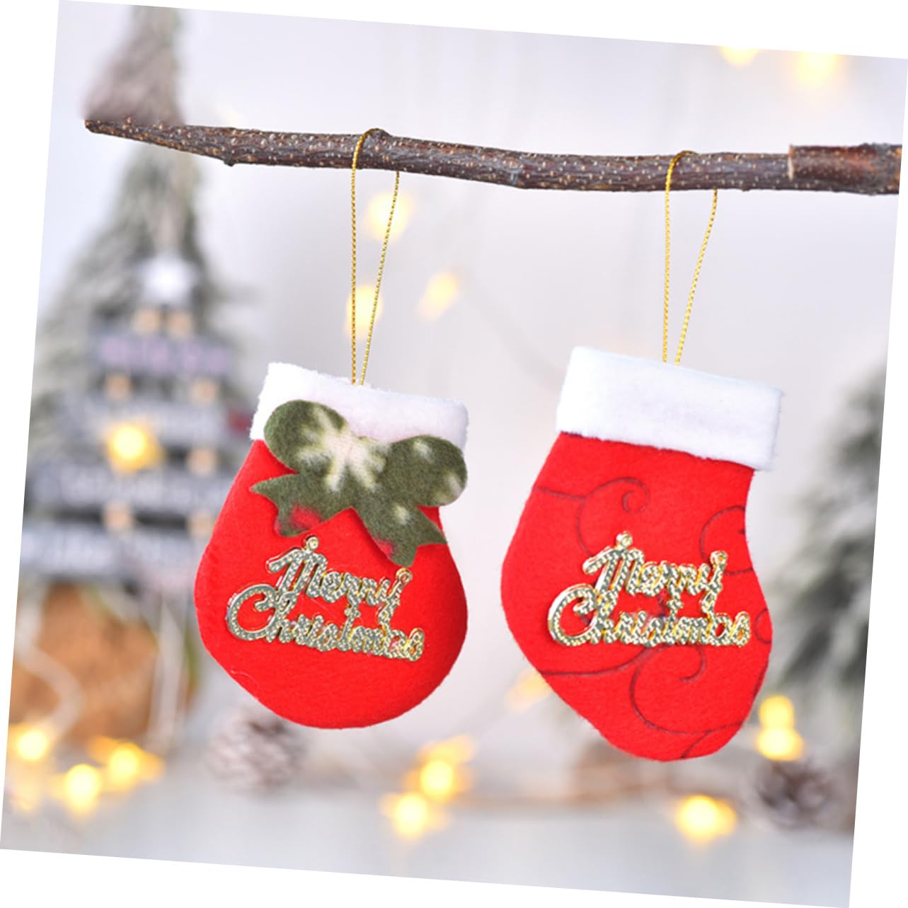 ABOOFAN 5 Sätze Schöner Anhänger Weihnachtsdekorationen Dekoriert Weihnachtsstrümpfe Kleine Weihnachtsstrümpfe Aus Filz Strümpfe Weihnachten Mini-strümpfe Stoff Rot 16 Stück * 5