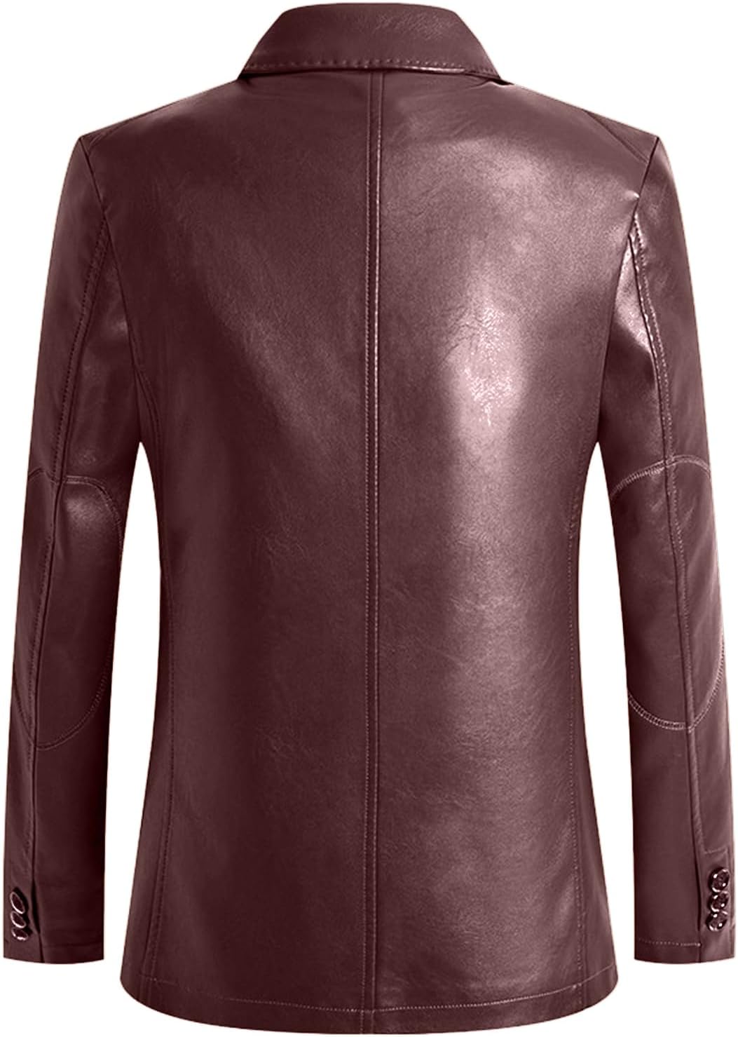 Thatrich Leather Blazer Men Slim Fit Business Casual Jackets Formal Suits Heavyweight Fashion Sport Coat Office Work Wear