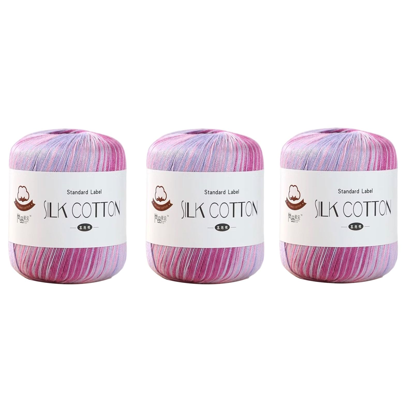 ZEPFJHE 3Rolls Multicolored Cotton Yarn Knitting Thread for Knitting Sweater Baby Clothing Scarves Blankets Sewing Project Crochet