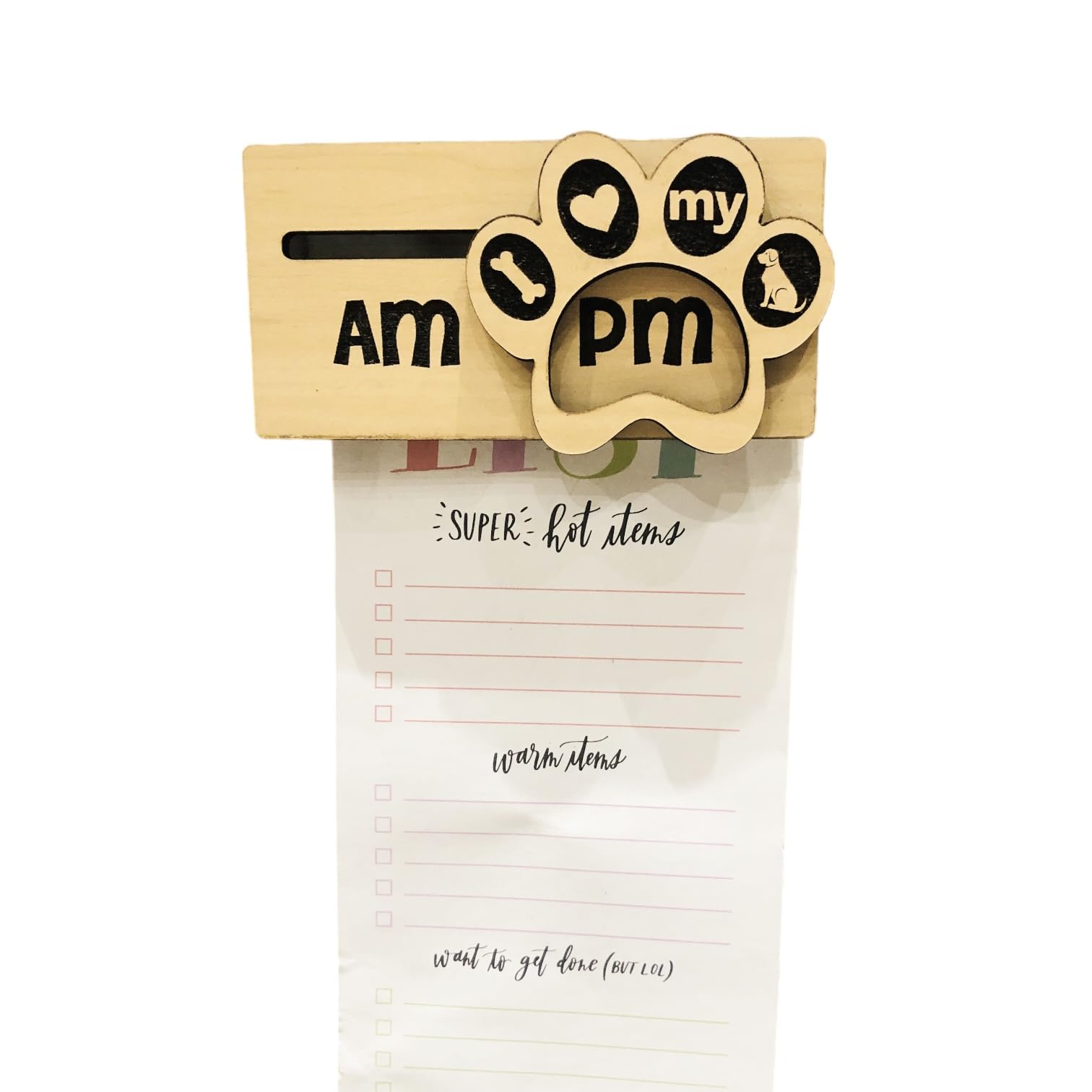 DOG Paw EZSlide Reminder - AM | PM Design for Versatile Tracking - Feed, Medication, Walk...