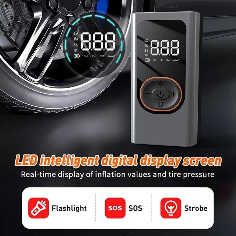 Compresor de aire compacto para coche y bomba de aire digital portátil 4