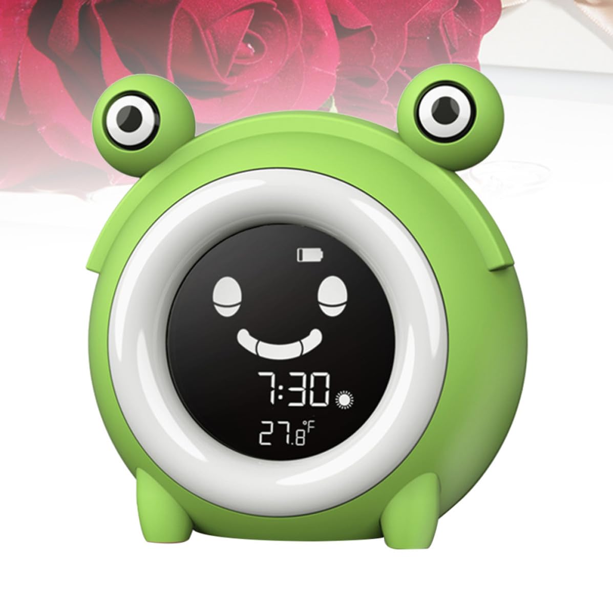 Reloj Infantil de Dibujos Animados Luz Nocturna, Verde