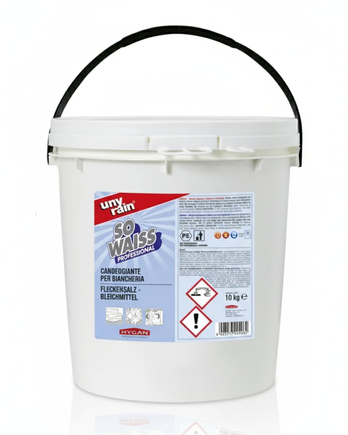 Profi Fleckensalz Bleichmittel 10 kg Eimer, Gewerbe & Haushalt | Entkeimend, phosphatfrei & ergiebig, verstärkt Bleich- und Fleckenwirkung bei Weißwäsche, 10 kg Eimer