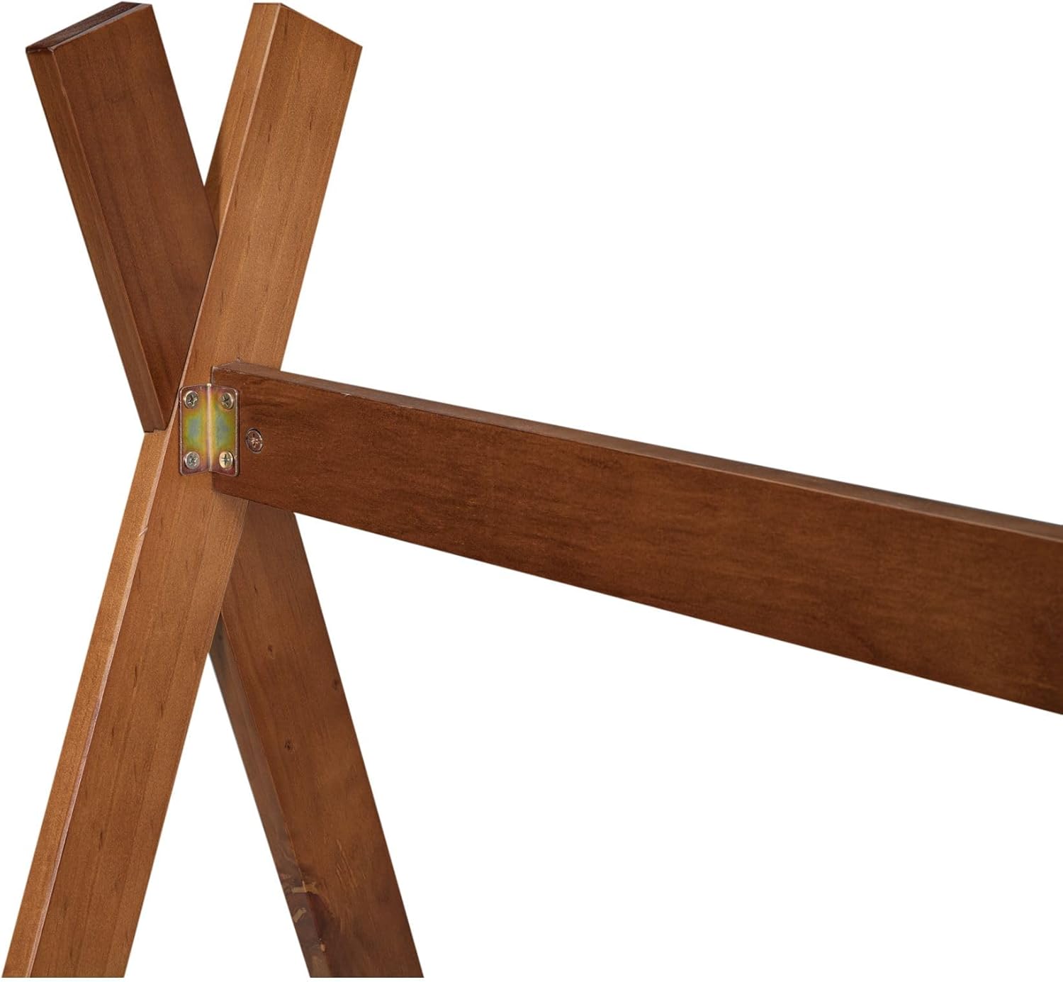 Twin Size Floor Bed with Wooden Style Bed Frame, Fun Beds with Triangle Structure for Girls Boys(Black, Twin)