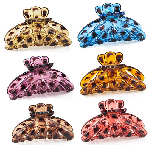 Yeshan 3.5" High Quality Plastic Resin Jaw Claw Hair Clip Banana Hair Clip for Women,Pack of 6