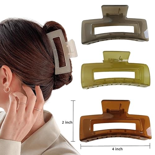 Miniatura 4 de HASINA Pinzas grandes para el cabello para mujer, pinzas de pelo grandes de 5.1 pulgadas para mujer, cabello fino y grueso, clips de plátano grandes