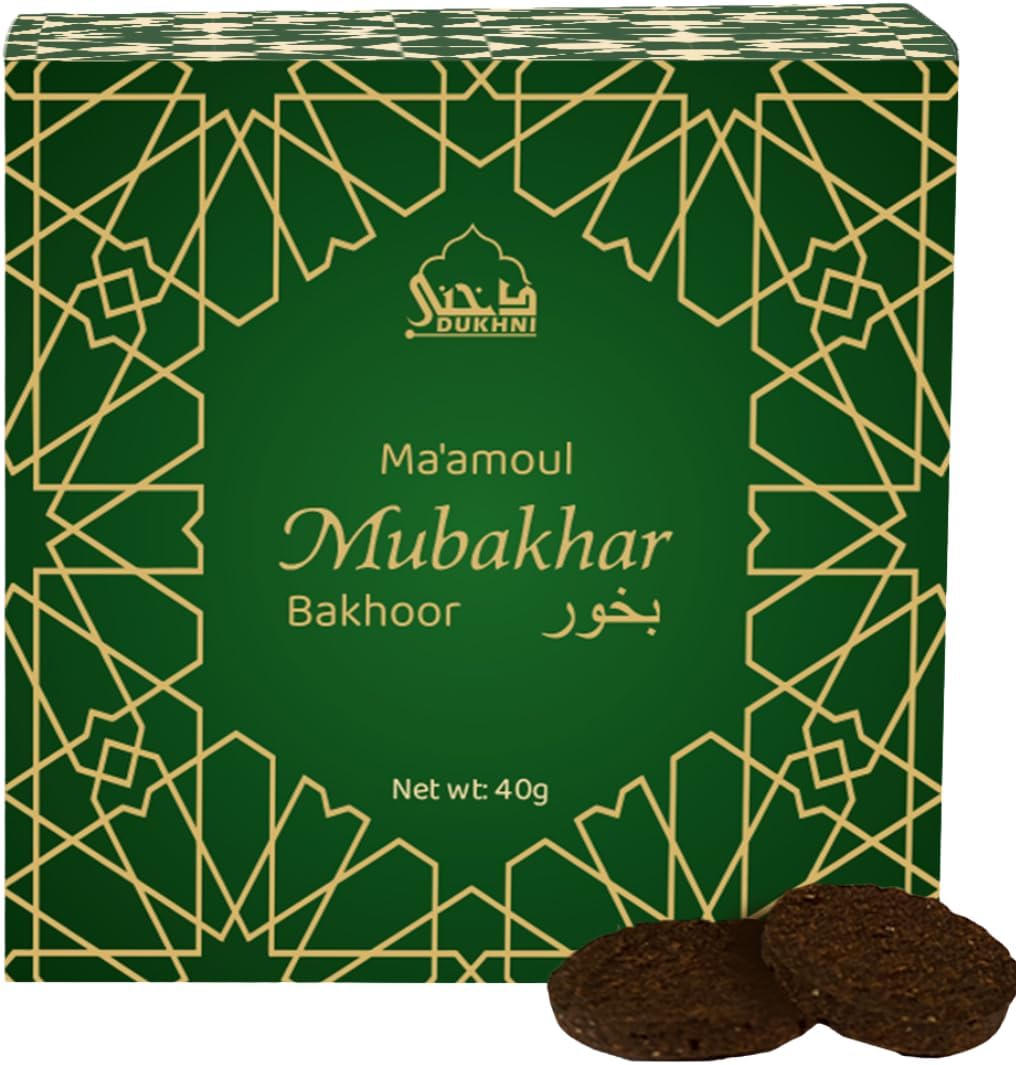 Maamoul Mubakhar Bakhoor by Dukhni | 40 Grams Arabic Oud Bakhoor Incense | Earthy Floral Oudh Blend | Luxurious Bakhour for Prayer Time, to Relax & Meditate | Handmade Islamic Gifts for Men & Women