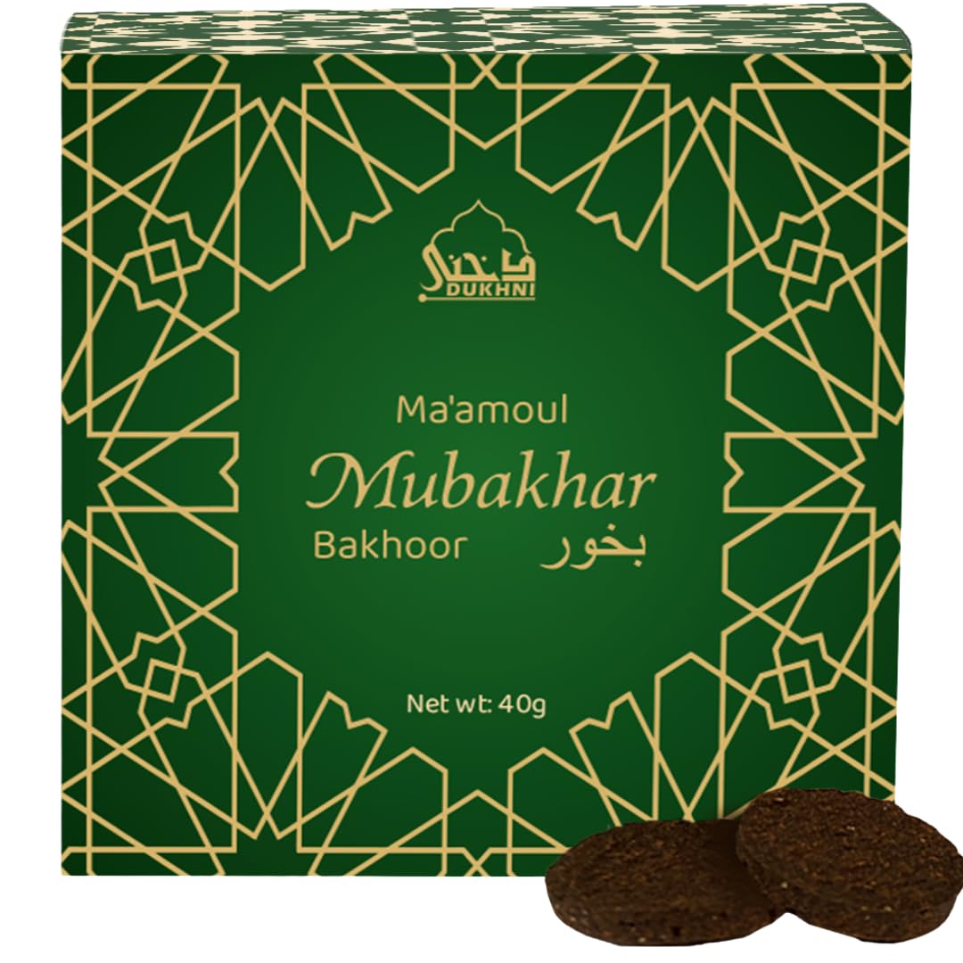 Dukhni Men's Multicolour Maamoul Mubakhar Bakhoor By | 40 Grams Arabic Oud Bakhoor Incense | Earthy Floral Oudh Blend | Luxurious Bakhour For Prayer Time, To Relax & Meditate | Handmade Islamic Gifts For & Wo