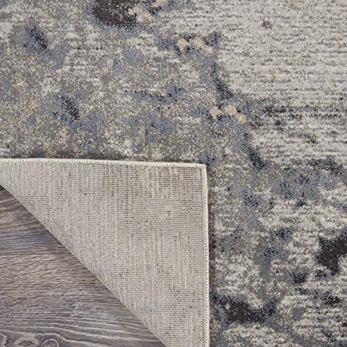 Nourison Maxell Grey 7'10" X 10'6" Area -Rug, Abstract, Contemporary, Bed Room, Living Room, Dining Room, Kitchen, Easy -Cleaning, Non Shedding, (8' X 11') #TOP3
