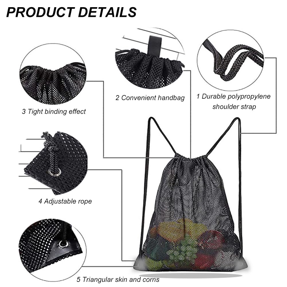 Sac Filet Pour Jouet De Plage Sac De Rangement En Maille Pour Sport Et Plage - Nylon Respirant, 58x27x27 Cm - Idéal Gym, Natation, Jouets Sac De Plage Respirant Drainage