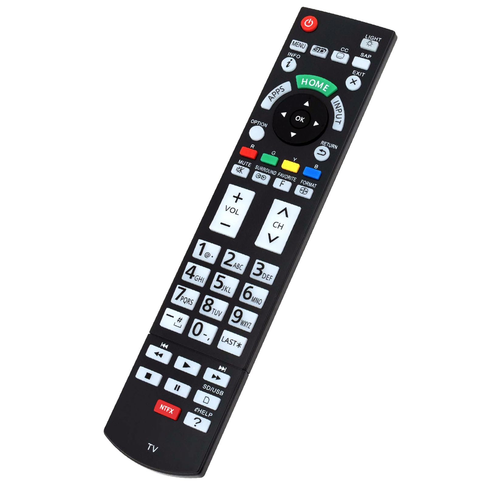 ALLIMITY N2QAYB001009 Sostituisci Telecomando adatto per Panasonic Viera TX-40DSU401 TX-49DSU501 TX-55CSW524 TX-24CSW504 TX-24CS500E TX-24DS503E TX-32CS510E TX-32DS503E TX-49DS500E TX-40DSU501