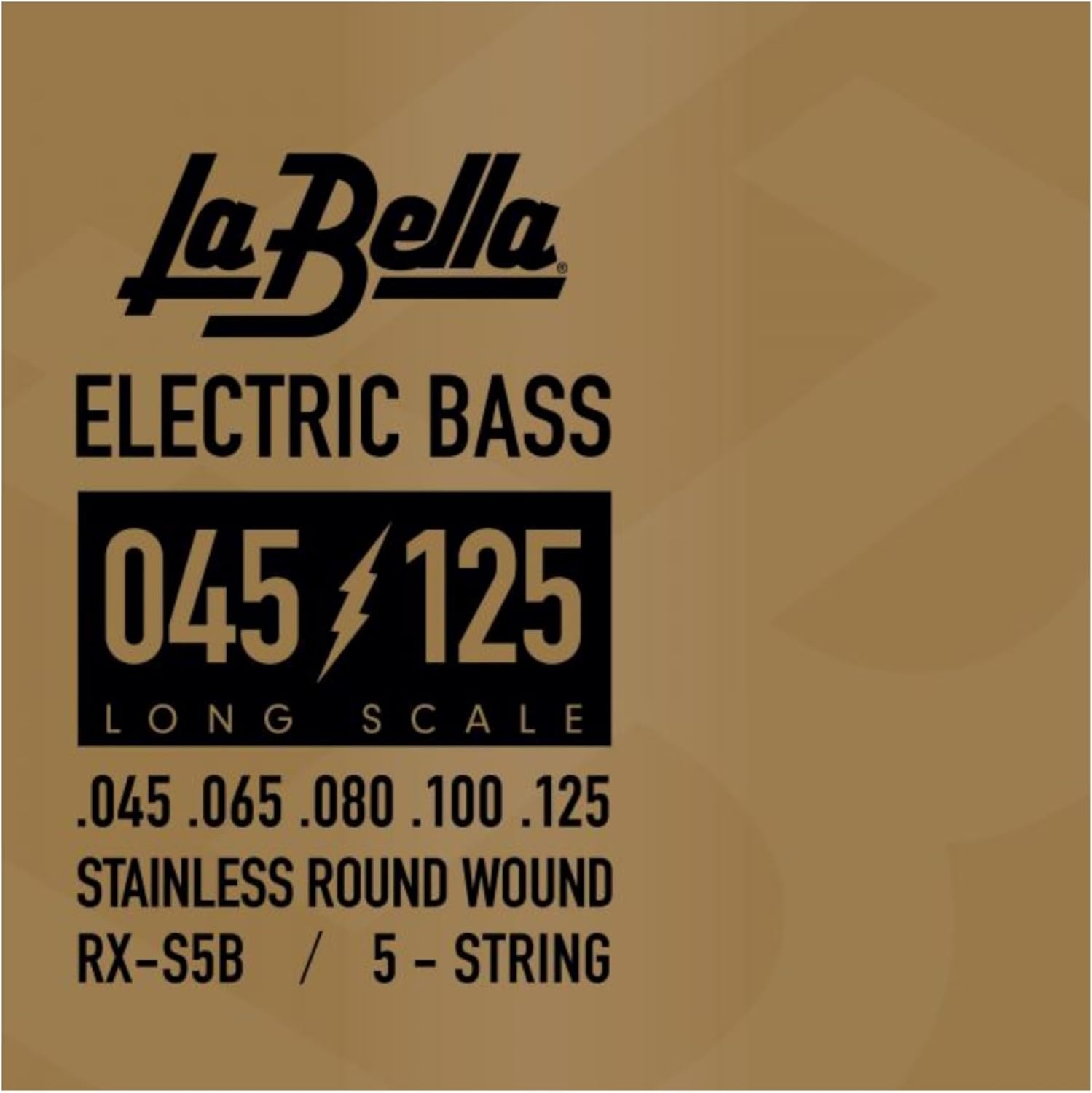 La Bella RX-S5B Long Scale Stainless Round Wound 5- String ELectric Bass 45-125