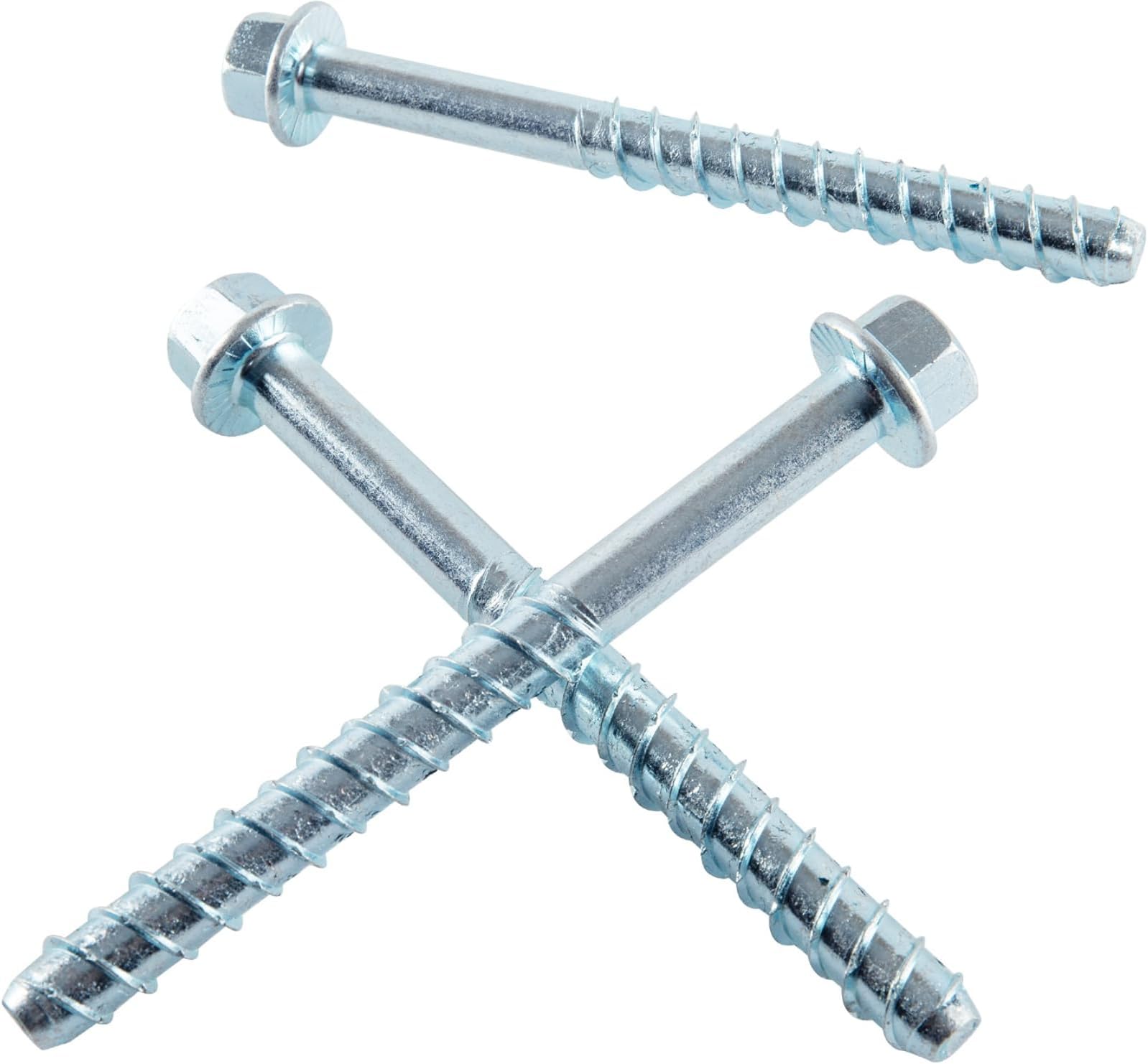5/8" x 4" Concrete Screws (10 PCS) Concrete Anchor Bolts, Zinc Plated
