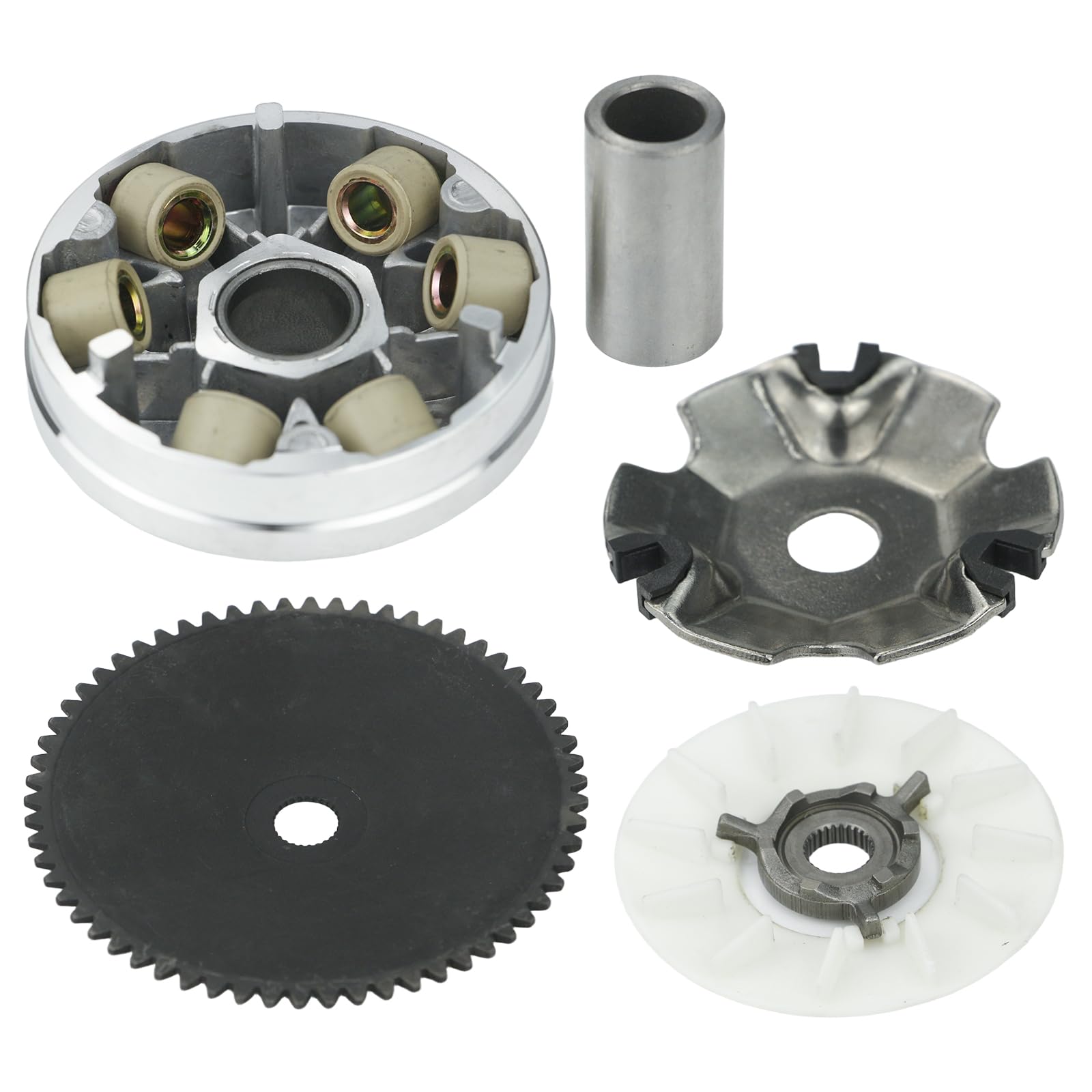Kit de embrague variador delantero, compatible con motor GY6 de 49 cc, 50 cc, 139QMB y 139QMA, con pesos de rodillo de 6,5 g