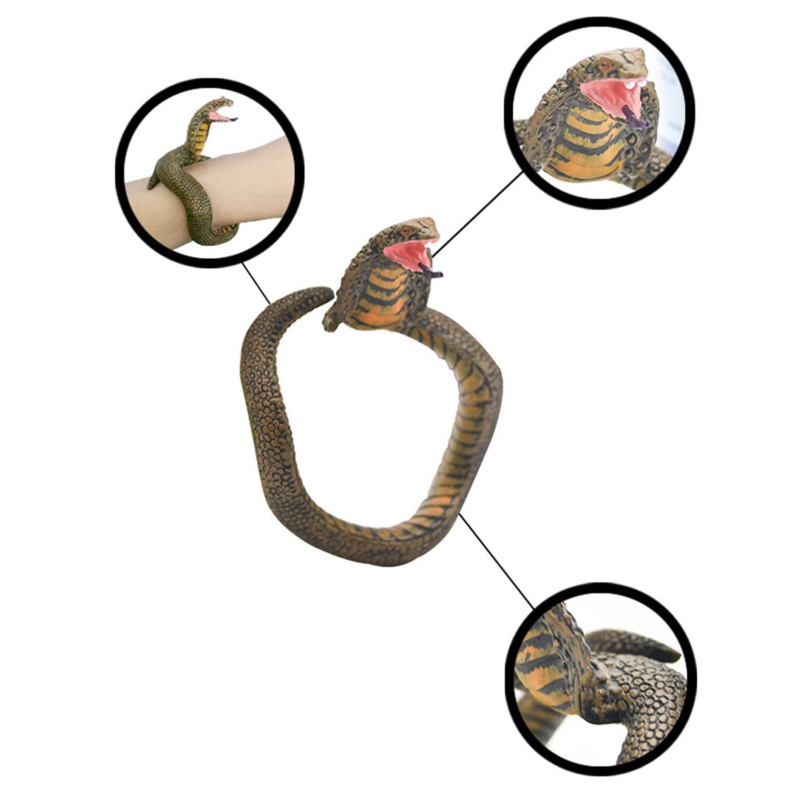 PartyKindom Braccialetto Forma di Serpente Simulato Dettagli Realistici Giocattolo Horror per Feste di Halloween e Scherzi Spaventosi Oggetto di Scena per Gatti e Uccelli