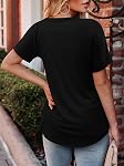CHICZONE Women Short Sleeve Tunic Tops Summer Fashion Dressy Casual Shirts Flowy Loose V Neck Tee Blouses