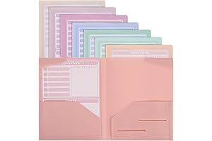EOOUT Plastic Folders with Pockets