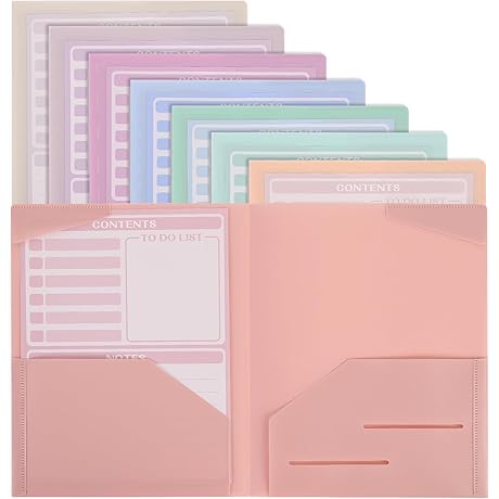 EOOUT Plastic Folders with Pockets
