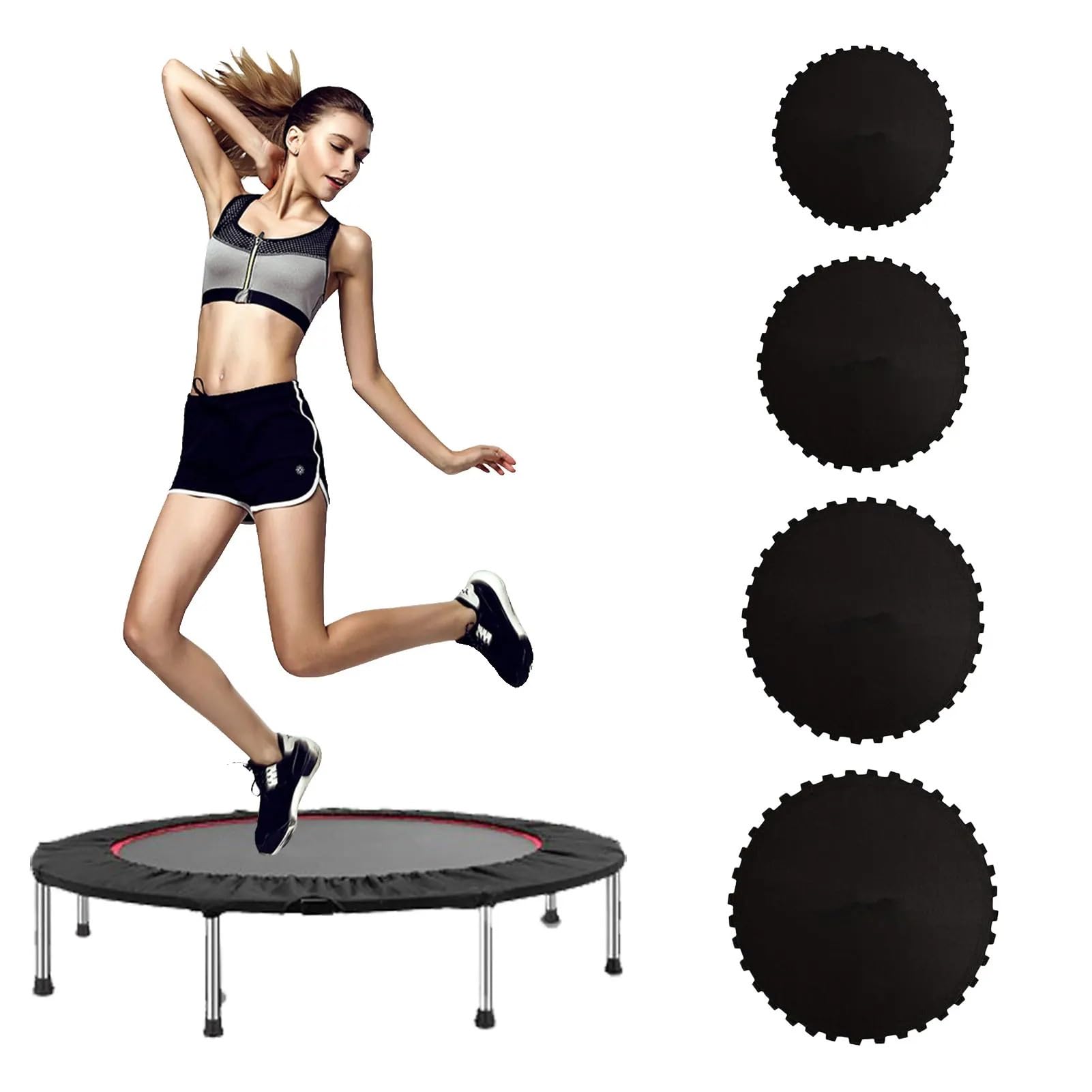 Trampolino Tappetino di sicurezza sostitutivo per trampolino Tappetino elastico per trampolino Tappetino da salto Coperture di protezione dei bordi Tappetino Tappetino per salto trampolino(65X45X13CM)