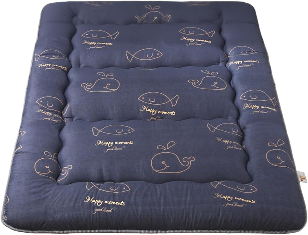 Japanese Futon Mattress, Foldable Tatami Sleeping Pad with Portable Storage Bag & Washable Cover, Suitable for Camping/Guest Room/Dormitory(Blue-G,150 * 200cm)