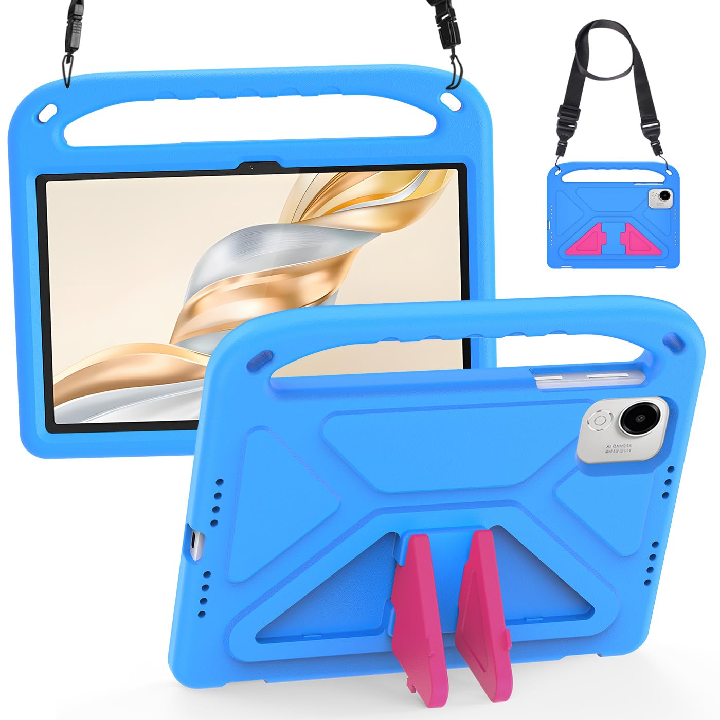 Funda Infantil para Honor Pad X9a 11.5 Pulgadas 2025, Carcasa Antigolpes con Asa y Correa, Azul