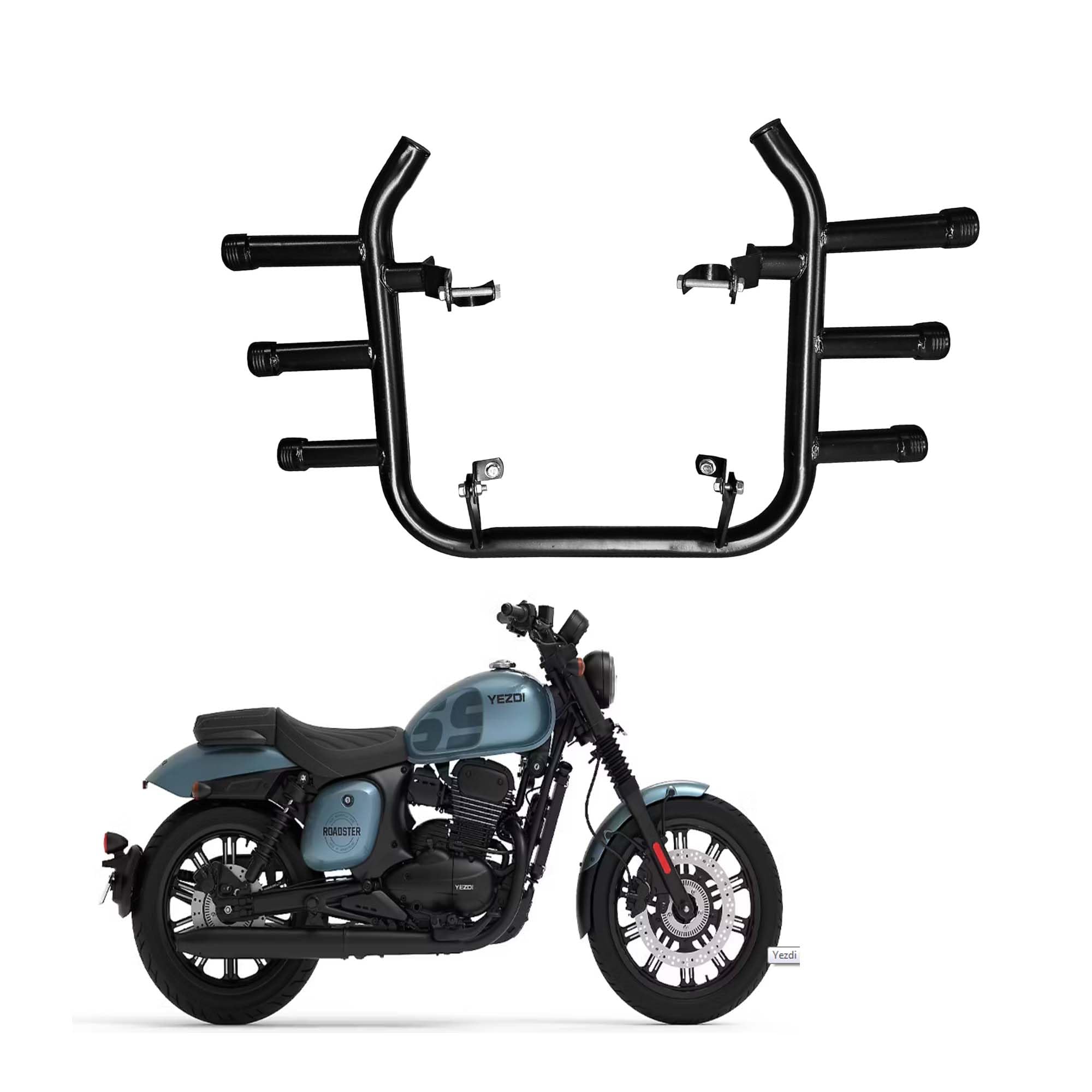 Heavy Quality Leg Guard 3 Rod Compatible with Yezdi Roadster New-image-16