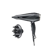 SEVERIN Asciugacapelli Resistente, Motore Ac, Tre Impostazioni di Temperatura, Tecnologia Ionica, Styling e Controllo Individuale, 2.300 Watt, Nero, HT 0167