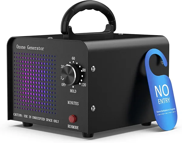 Medvoe 0zone Generator 65000mg - O3 Air Purifier for Home & Car, Ozone Machine Odor Removal for Smoke & Pet (Black)