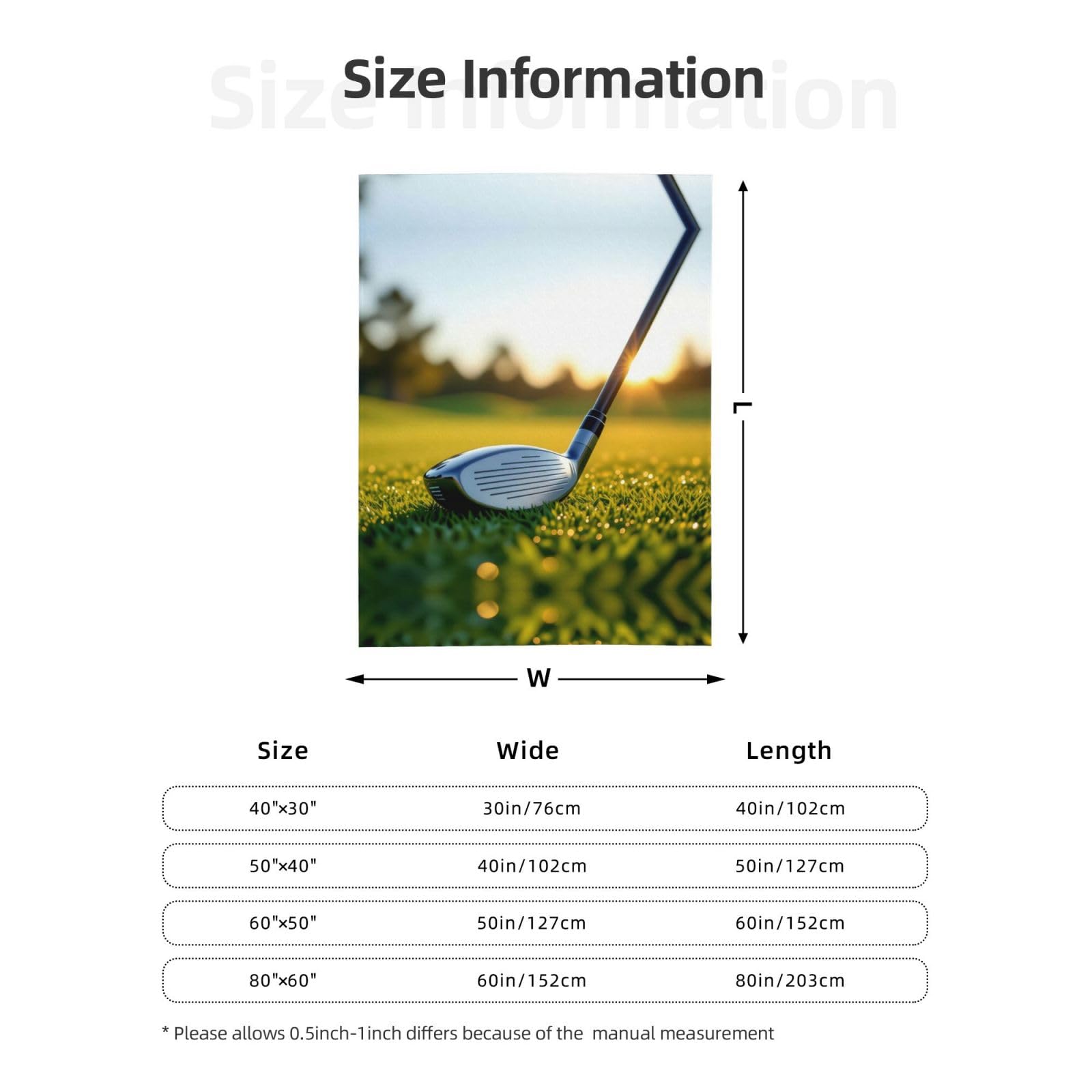 Weiche Fleece-Überwurfdecke für Couch, Golf, bedruckt, warme Flanelldecken für Reisen, Camping, Sofa, Bett